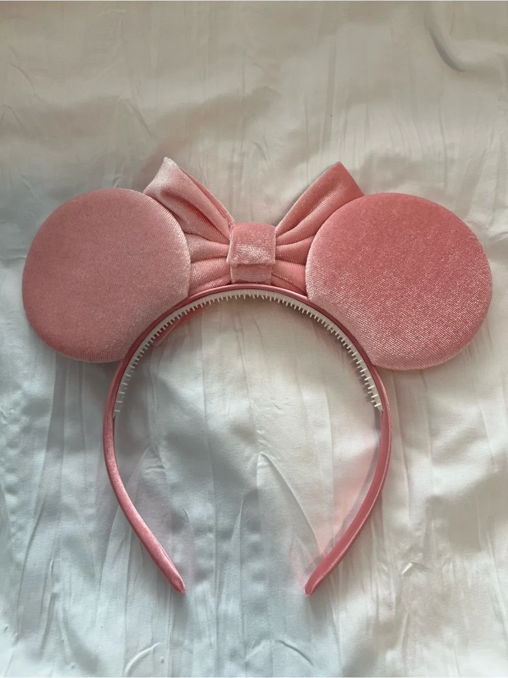 Disney Pink Minnie-Style Ear Headband with Bow
